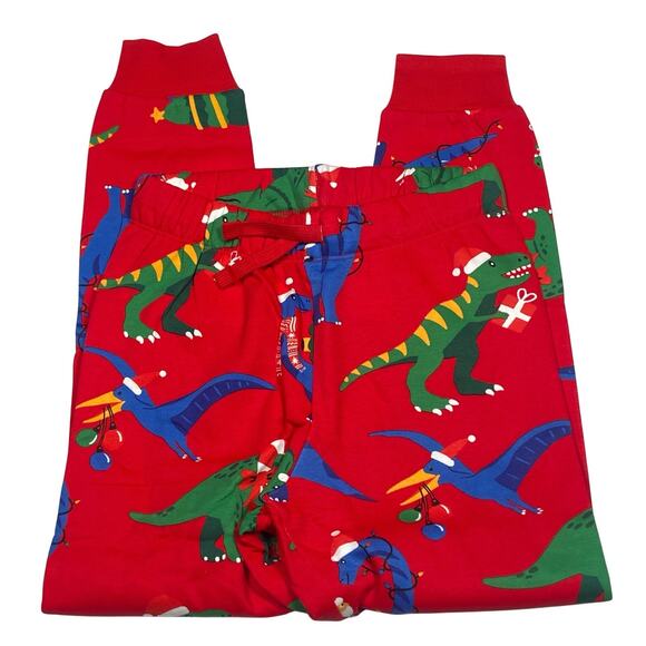 H&M Sweatpants Boys Size 8 Red Dinosaur Christmas Joggers Elastic Graphic NWT - Picture 2 of 7